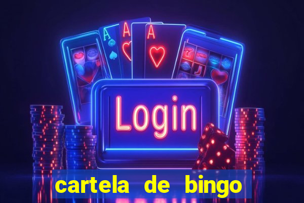 cartela de bingo cha de bebe
